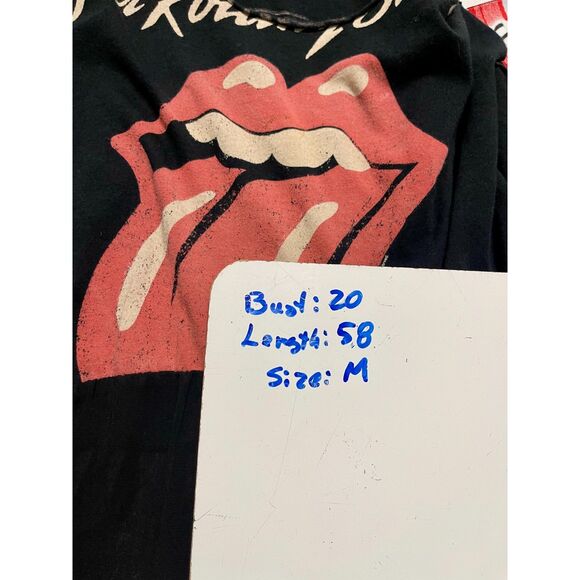 The rolling stones band graphic maxi dress forever 21 sheer chiffon women M - Picture 6 of 6